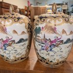 Pair 15 inch Chinese Export Jars