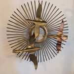 Mid Century Sunburst Wall Sculpture