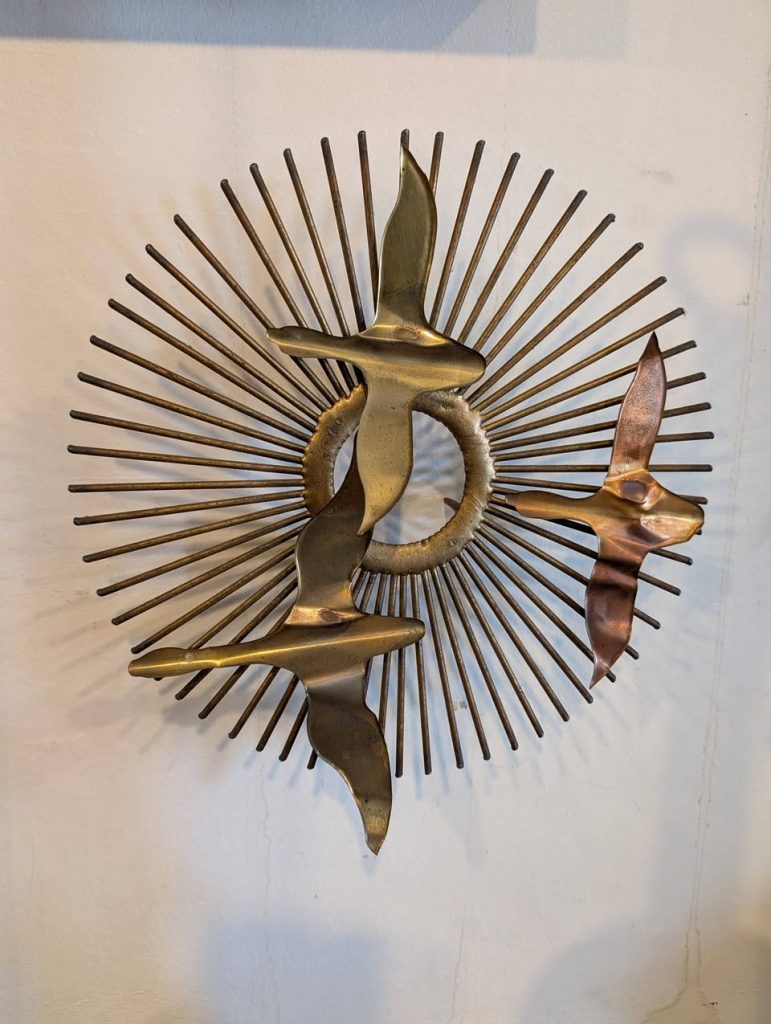 Mid Century Sunburst Wall Sculpture