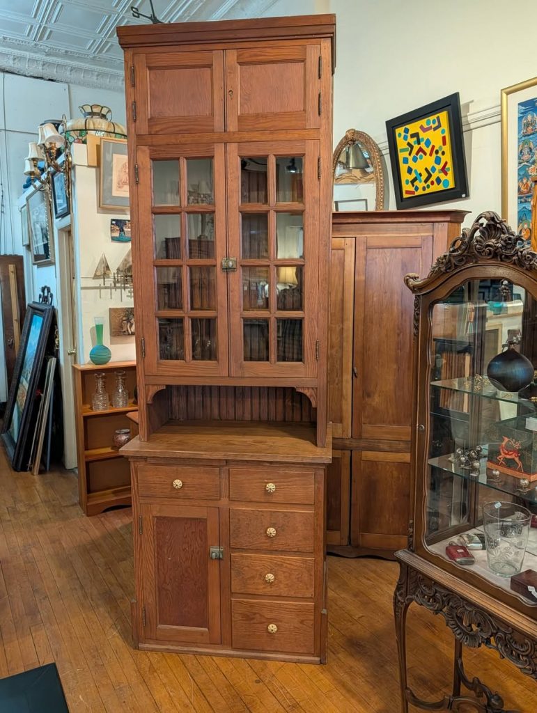 8.5 Feet Tall Narrow Pine Cabinet