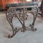 Italian Marble and Iron Garden Bench / Table