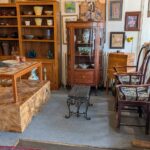 Antique Inlaid Bow Front Display Cabinet