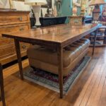 Custom Walnut Harvest Table, 77.5 x 34.5