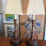 Pair Vintage Distressed Buffet Lamps