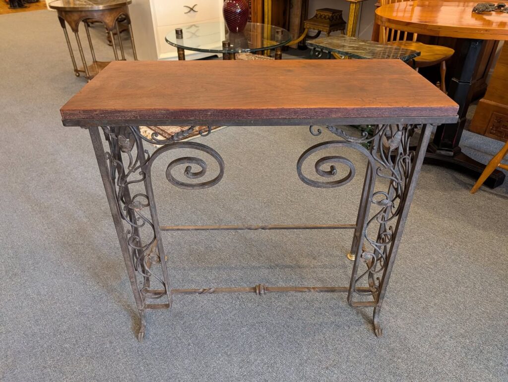 Hand Wrought Iron and Bronze Console Table