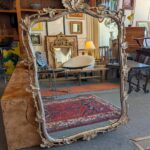 Antique Silver Gilt Acorn and Leaf Mirror