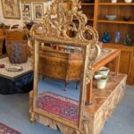 Mid Century Italian Giltwood Mirror by Palladio, 64.5 inches tall