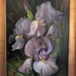 Tall Canvas Painting of Iris