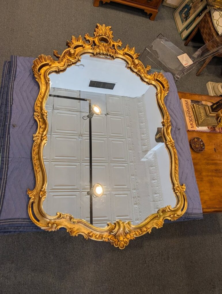 Mid Century Italian Gilt Mirror, 47 x 29.5