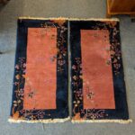 Pair Chinese Art Deco / Peking Rugs, 2′ x 4′.