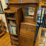 Antique Oak Side by Side Bookcase Secretary