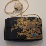 Antique Lacquer and Gold Inro with Inlays