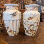 Pair 9.5 inch Taisho Period Vase