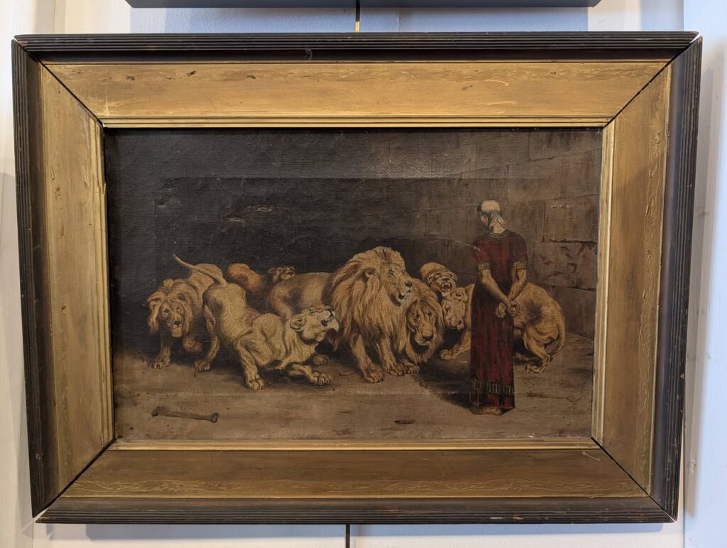 Antique Painting, Daniel in the Lion’s Den