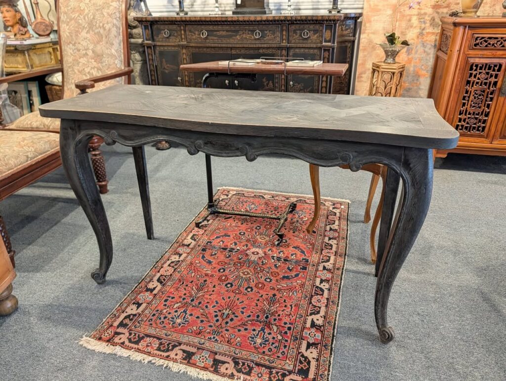 French Ebonized Oak Console Table