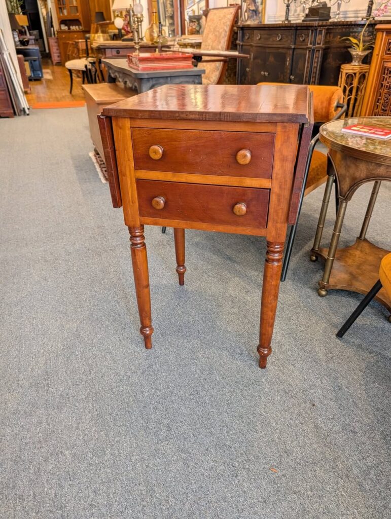 2 Drawer Drop Leaf Cherry Work Table