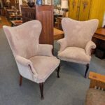 Pair Art Deco Wingback Armchairs