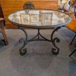 Jerry Pair, Iron Greek Key Center Table. 40″ dia