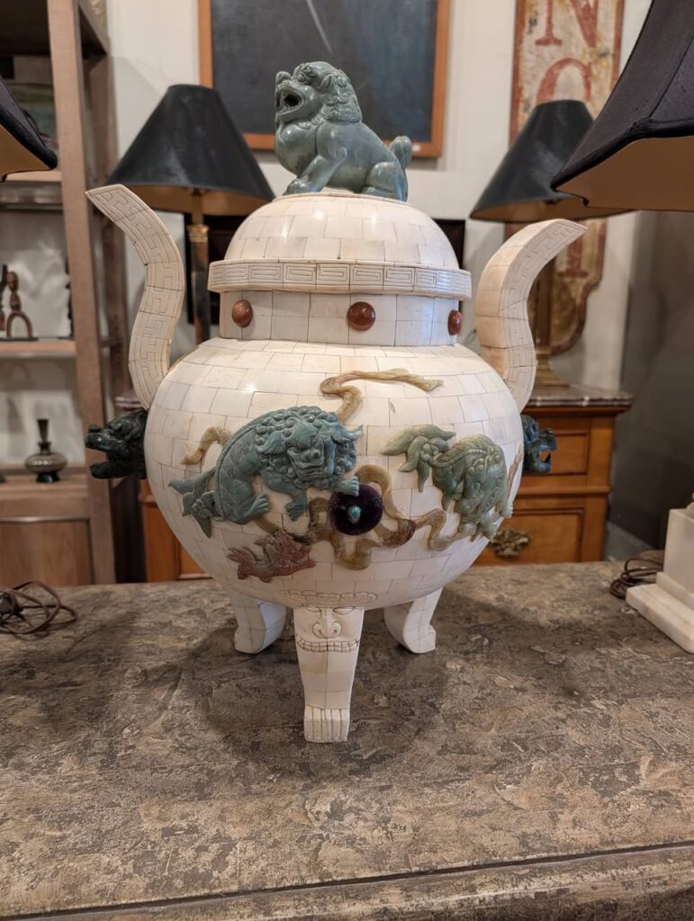 Karl Springer Era Bone Tile Censer