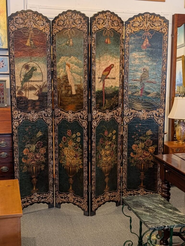 Exotic Birds Divider Screen, 7 ft. Tall.