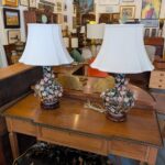 Pair Famille Noir Vase Lamps