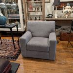 Crate and Barrel Gray Swivel Chair