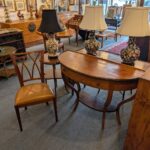 Tall Walnut Demilune Console