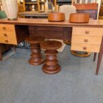Solid Walnut and Birdseye Maple Desk / Credenza