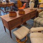 Solid Walnut and Birdseye Maple Desk / Credenza