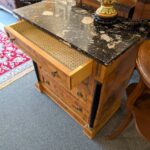 Italian Burl and Marble 4 Drawer Chest