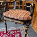 Regency Style Ebonized and Gilt Armchair