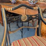 Regency Style Ebonized and Gilt Armchair