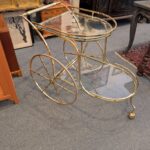 Mid Century Italian Brass Bar Cart