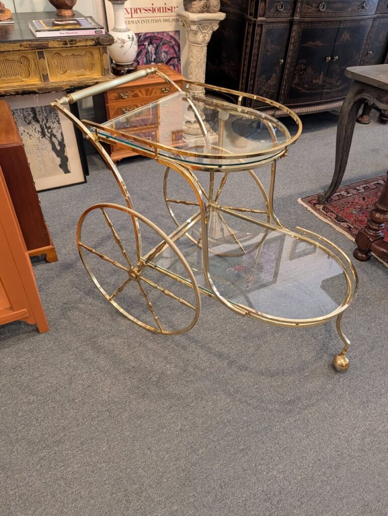 Mid Century Italian Brass Bar Cart