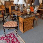 Regency Style Ebonized and Gilt Armchair