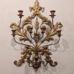 Large Palladio Gilt Tole Wall Sconce