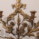 Large Palladio Gilt Tole Wall Sconce