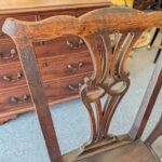Pair 18th Century Chippendale Hall Chairs