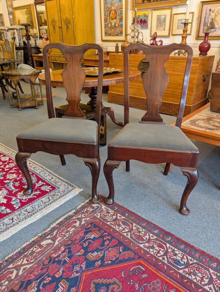 Pair 18th Century Queen Anne Side Chairs