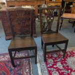 Pair 18th Century Chippendale Hall Chairs
