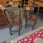 Pair 18th Century Chippendale Hall Chairs