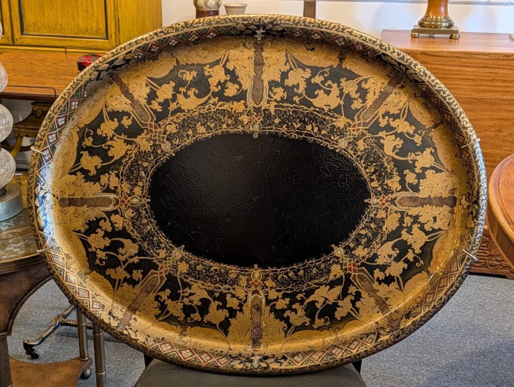 Antique 32 inch Papier Mache Tray